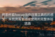 把茶杯狐foxcup当作日常工具后的感受：从找资源到持续使用的完整体验链路