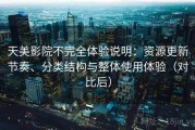 天美影院不完全体验说明：资源更新节奏、分类结构与整体使用体验（对比后）