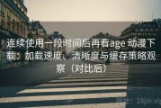 连续使用一段时间后再看age 动漫下载：加载速度、清晰度与缓存策略观察（对比后）