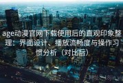 age动漫官网下载使用后的直观印象整理：界面设计、播放流畅度与操作习惯分析（对比后）