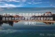 白虎网站一区到底适不适合长期用？适合碎片时间还是长时间观看的判断（新手向）