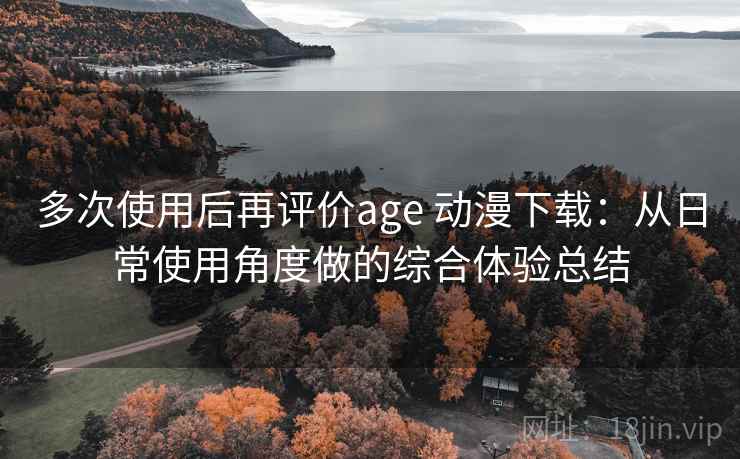 多次使用后再评价age 动漫下载：从日常使用角度做的综合体验总结
