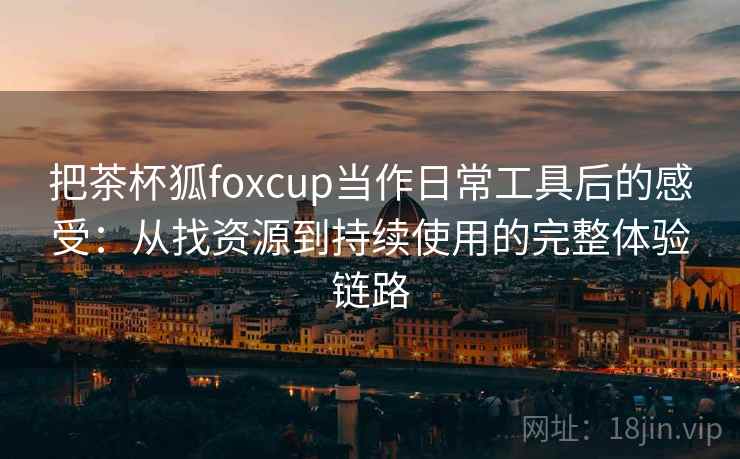 把茶杯狐foxcup当作日常工具后的感受：从找资源到持续使用的完整体验链路