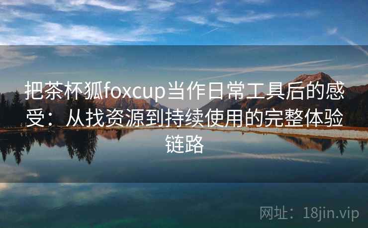 把茶杯狐foxcup当作日常工具后的感受：从找资源到持续使用的完整体验链路