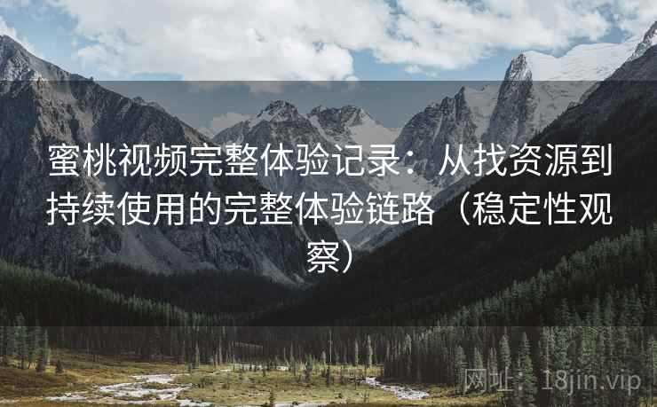 蜜桃视频完整体验记录：从找资源到持续使用的完整体验链路（稳定性观察）