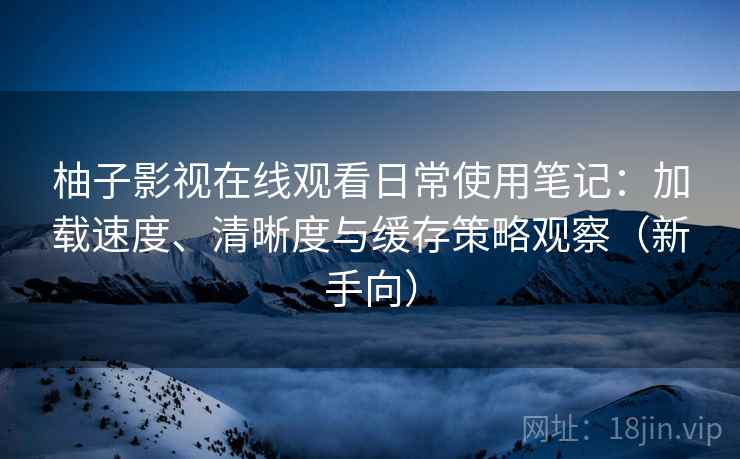 柚子影视在线观看日常使用笔记：加载速度、清晰度与缓存策略观察（新手向）